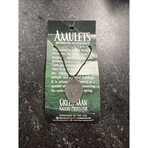 NEW - Pewter Amulets Pendants "Green Man" Nature Protector Necklace